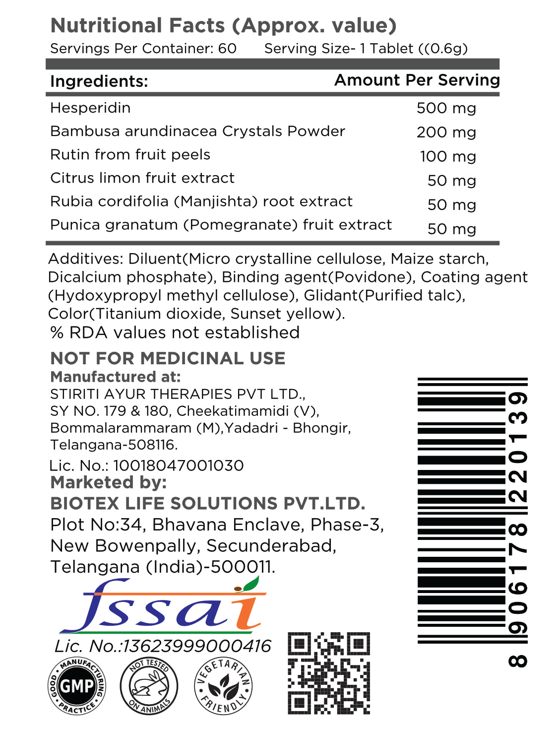 Hesperidin + Tablets