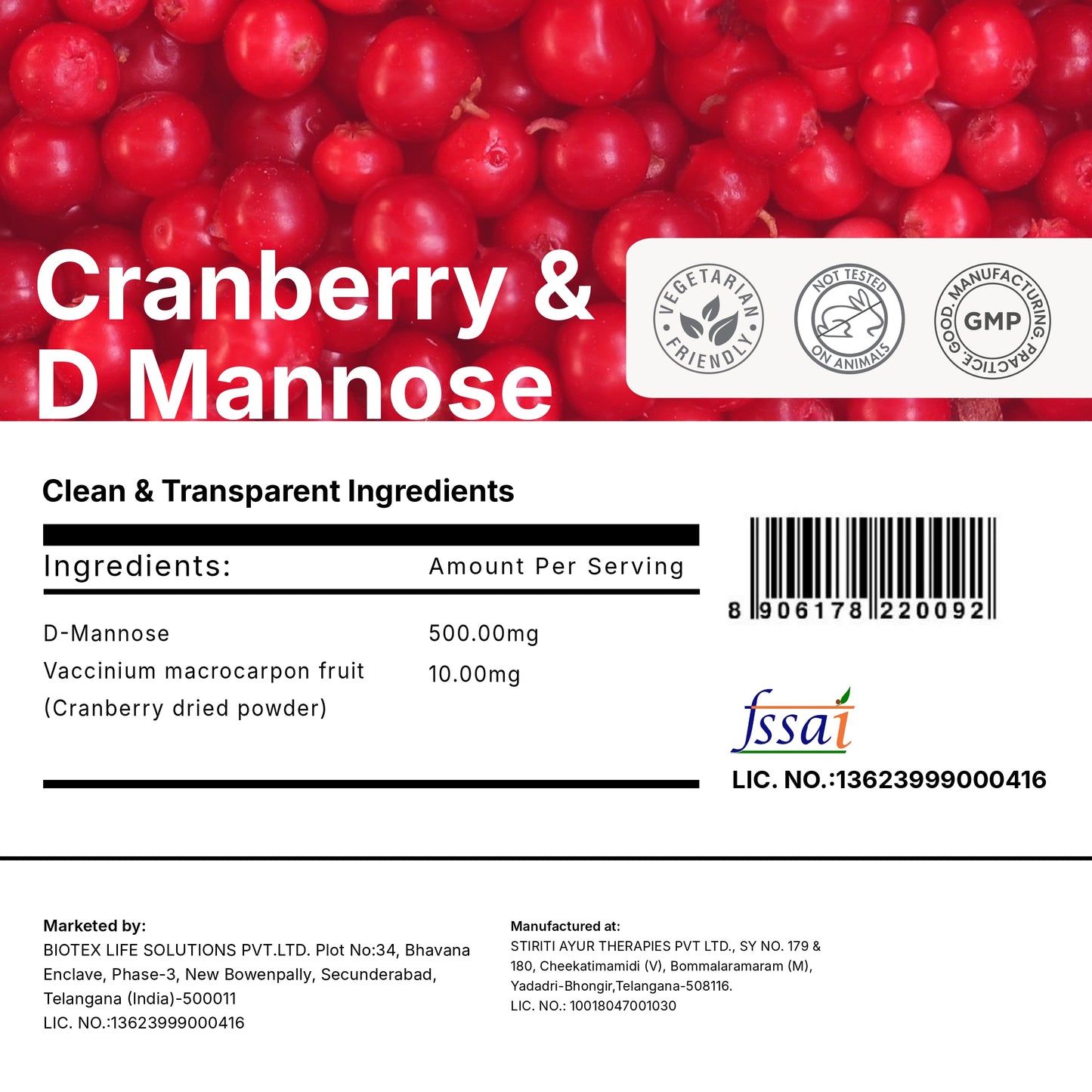 Cranberry & D Mannose Capsules
